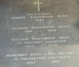 memorial to wedgwood benn